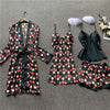 4Pcs Sets Robes Dot Kimono