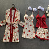 4Pcs Sets Robes Dot Kimono