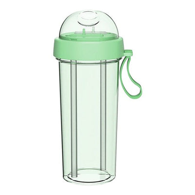 Dual Straw Separate Drink Bottle