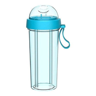 Dual Straw Separate Drink Bottle