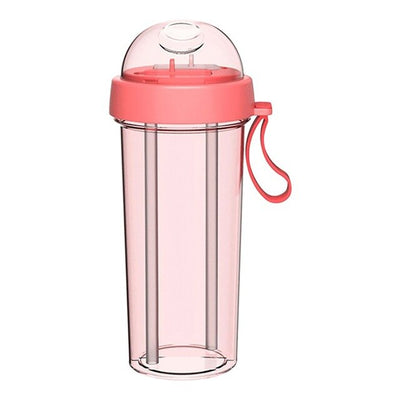 Dual Straw Separate Drink Bottle