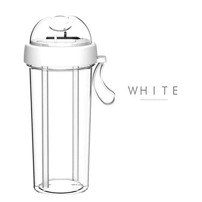 Dual Straw Separate Drink Bottle