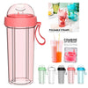 Dual Straw Separate Drink Bottle