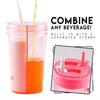 Dual Straw Separate Drink Bottle