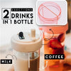 Dual Straw Separate Drink Bottle