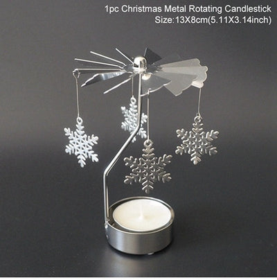 Huiran Christmas Rotary Candle Holder Merry Christmas For Home Gift New Year2021