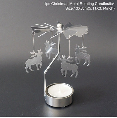 Huiran Christmas Rotary Candle Holder Merry Christmas For Home Gift New Year2021