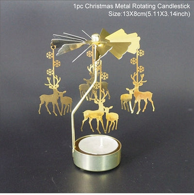 Huiran Christmas Rotary Candle Holder Merry Christmas For Home Gift New Year2021