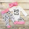 Newborn Infant Baby Girl Clothes Romper Bodysuit +Pants Leggings +Hat Outfit Set