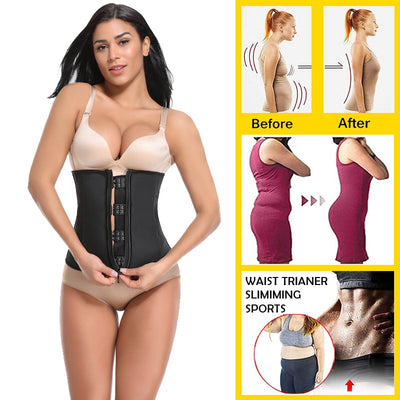 Latex Waist Trainer Body Shaper Women Corsets with Zipper Cincher Corset Top